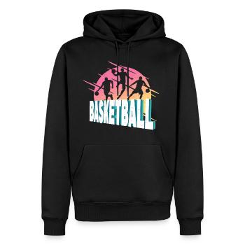 Basketteur Basketteur Joueur de sport Vintage - Sweat à capuche Premium bio Homme - noir - Devant - Nico (187cm)