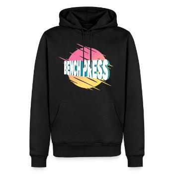 Bankdrücken Gewichtheben Kraftsport Fitness Stark - Männer Premium Bio Hoodie - Schwarz - Vorne - Nico (187cm)