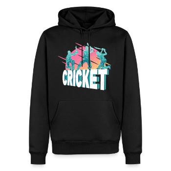 Cricket Cricketspieler Schlagmann Sport Vintage - Männer Premium Bio Hoodie - Schwarz - Vorne - Nico (187cm)