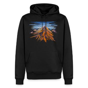 Montagne - Sweat à capuche Premium bio Homme - noir - Devant - Nico (187cm)