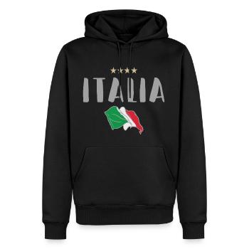 Drapeau du maillot des fans de football de l’Italie - Sweat à capuche Premium bio Homme - noir - Devant - Nico (187cm)