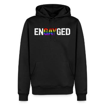 Engayé - Sweat à capuche Premium bio Homme - noir - Devant - Nico (187cm)