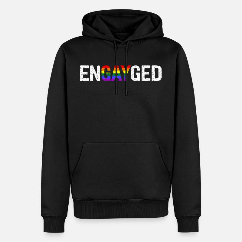 Engayé - Sweat à capuche Premium bio Homme - noir