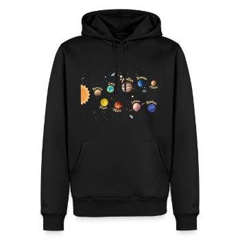 Sonnensystem Planeten Weltraum Kinder Wissen - Männer Premium Bio Hoodie - Schwarz - Vorne - Nico (187cm)