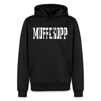 Westerwald Spruch Geschenk - Hui Wäller - Männer Premium Bio Hoodie - Schwarz - Vorne - Nico (187cm)