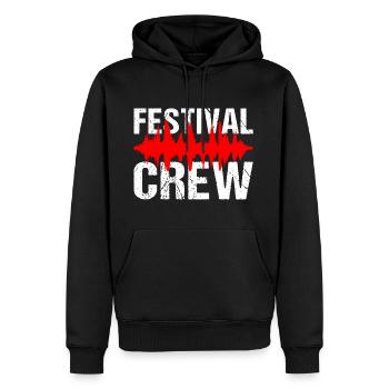 Festival Crew Music Party Team Festival - Sweat à capuche Premium bio Homme - noir - Devant - Nico (187cm)