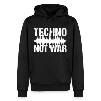 Techno Not War Peace Musik Techno - Männer Premium Bio Hoodie - Schwarz - Vorne - Nico (187cm)