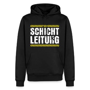 Schichtleitung Chef Beruf Humor - Männer Premium Bio Hoodie - Schwarz - Vorne - Nico (187cm)