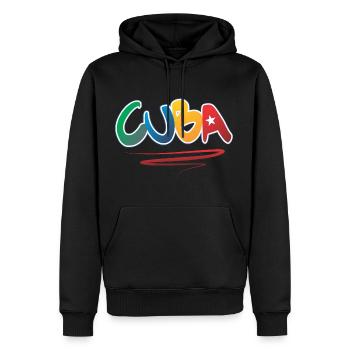 Kuba - bunte Doodle Buchstaben (für kubanische Fans) - Männer Premium Bio Hoodie - Schwarz - Vorne - Nico (187cm)