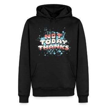 Pas aujourd’hui merci - Sweat à capuche Premium bio Homme - noir - Devant - Nico (187cm)
