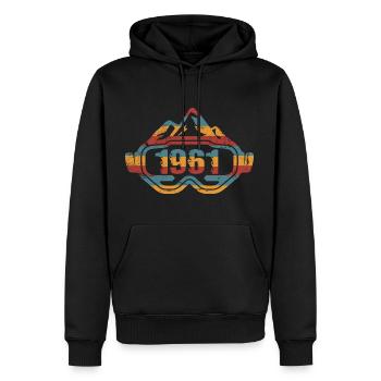 Skier Ski goggles Ski birthday 1961 - Men’s Premium Organic Hoodie - black - Front - Nico (187cm)