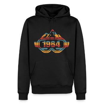 Skibrille Skifahrer Skifahrerin Geburtstag 1964 - Männer Premium Bio Hoodie - Schwarz - Vorne - Nico (187cm)
