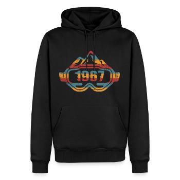 Skifahrerin Skifahrer Ski 1967 Geburtstag - Männer Premium Bio Hoodie - Schwarz - Vorne - Nico (187cm)