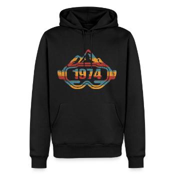 Ski Lunettes de ski Ski 1974 Anniversaire - Sweat à capuche Premium bio Homme - noir - Devant - Nico (187cm)