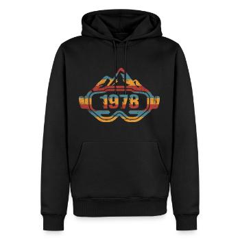 Ski Skifahrer 1978 Skifahrerin Skibrille - Männer Premium Bio Hoodie - Schwarz - Vorne - Nico (187cm)