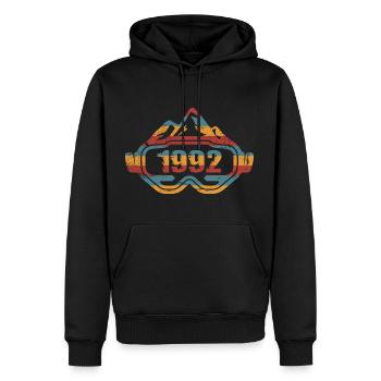 Skifahrer Skibrille Skifahren Ski 1992 Geburtstag - Männer Premium Bio Hoodie - Schwarz - Vorne - Nico (187cm)