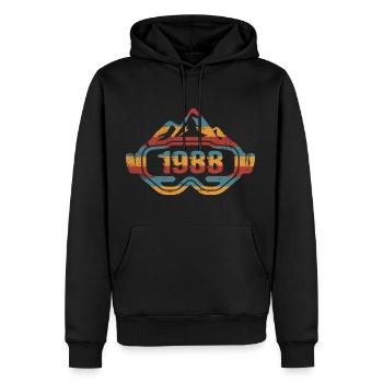 Ski Skier Skifahrer Skifahrerin Geburtstag 1988 - Männer Premium Bio Hoodie - Schwarz - Vorne - Nico (187cm)