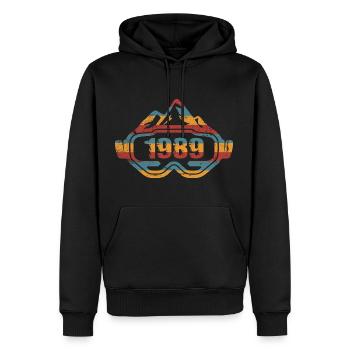 Ski Skibrille Skifahrer Skier 1989 Geburtstag - Männer Premium Bio Hoodie - Schwarz - Vorne - Nico (187cm)