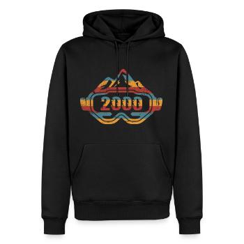 Lunettes de ski de skieur Année de construction 2000 Anniversaire - Sweat à capuche Premium bio Homme - noir - Devant - Nico (187cm)