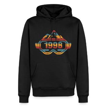 Ski Skifahrer Skibrille 1998 Geburtstag - Männer Premium Bio Hoodie - Schwarz - Vorne - Nico (187cm)