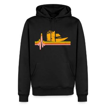 Airboat Fanboat Airboating Swamp Boat Heartbeat - Sweat à capuche Premium bio Homme - noir - Devant - Nico (187cm)