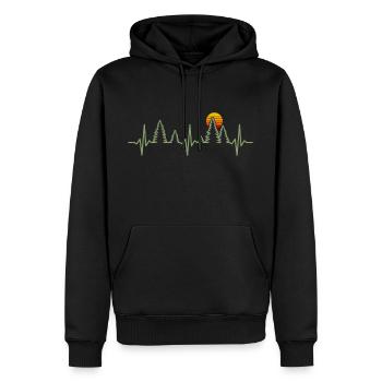 Wald Herzschlag Natur Bäume Naturliebhaber - Männer Premium Bio Hoodie - Schwarz - Vorne - Nico (187cm)