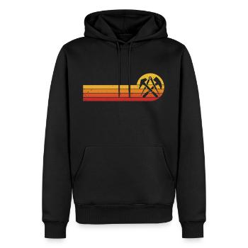 Dachdecker Zunftzeichen Dachdeckermeister - Männer Premium Bio Hoodie - Schwarz - Vorne - Nico (187cm)