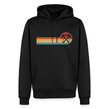 Dachdecker Zunftzeichen Dachdeckermeister - Männer Premium Bio Hoodie - Schwarz - Vorne - Nico (187cm)