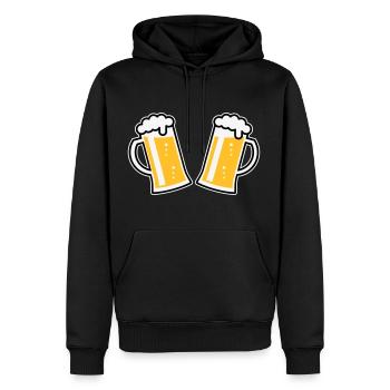 2 chopes à bière Prosten (bière / chope à bière / 3C) - Sweat à capuche Premium bio Homme - noir - Devant - Nico (187cm)