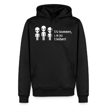 Nous venons pour rester! (Science Fiction Alien) - Sweat à capuche Premium bio Homme - noir - Devant - Nico (187cm)