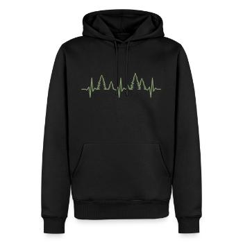 Wald Herzschlag Natur Bäume Naturliebhaber - Männer Premium Bio Hoodie - Schwarz - Vorne - Nico (187cm)