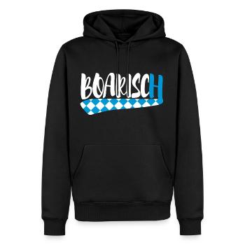 Boarisch - Männer Premium Bio Hoodie - Schwarz - Vorne - Nico (187cm)