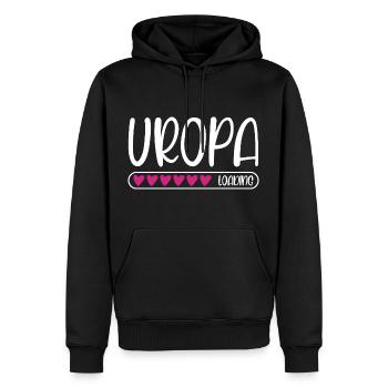 Uropa loading - Männer Premium Bio Hoodie - Schwarz - Vorne - Nico (187cm)