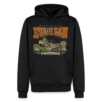 Château de Bolkow - Pologne - Sweat à capuche Premium bio Homme - noir - Devant - Nico (187cm)
