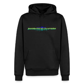 Just Ride - Männer Premium Bio Hoodie - Schwarz - Vorne - Nico (187cm)