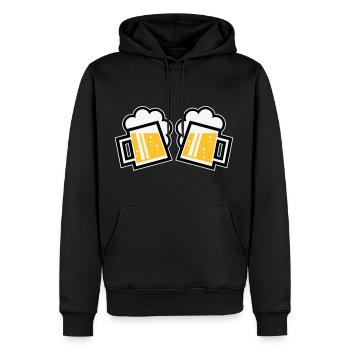 2 chopes à bière bavaroise Prosten (chopes à bière / 3C) - Sweat à capuche Premium bio Homme - noir - Devant - Nico (187cm)