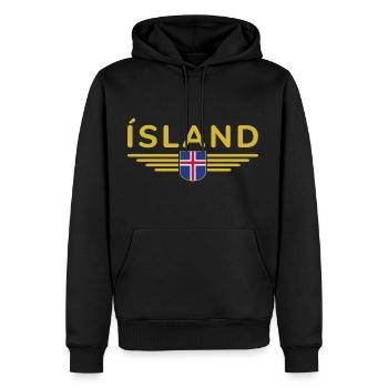 J’aime l’Islande Design T-Shirt Tenue - Sweat à capuche Premium bio Homme - noir - Devant - Nico (187cm)