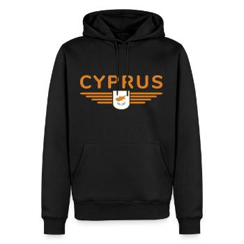 Zypern Design – Insel der Vielfalt - Männer Premium Bio Hoodie - Schwarz - Vorne - Nico (187cm)