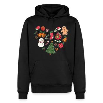Christmas heart Christmas Heart Love xmas - Men’s Premium Organic Hoodie - black - Front - Nico (187cm)