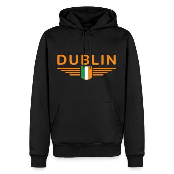 T-shirt Dublin pour les supporters irlandais - Sweat à capuche Premium bio Homme - noir - Devant - Nico (187cm)