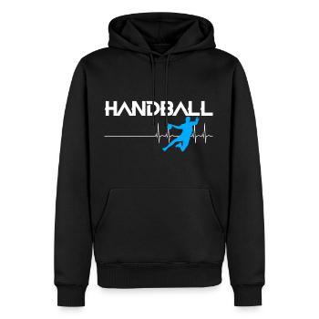 Handball - Men’s Premium Organic Hoodie - black - Front - Nico (187cm)