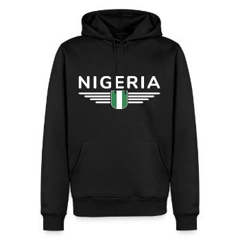 Nigeria Design – Montrez votre amour pour le pays - Sweat à capuche Premium bio Homme - noir - Devant - Nico (187cm)
