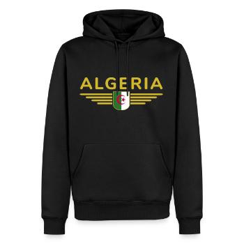 Algerien Design – Stolz Nordafrikas - Männer Premium Bio Hoodie - Schwarz - Vorne - Nico (187cm)