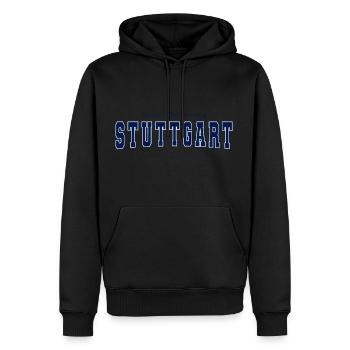 Stuttgart - Männer Premium Bio Hoodie - Schwarz - Vorne - Nico (187cm)