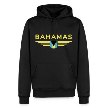 Bahamas Fans: Tropisches Design - Männer Premium Bio Hoodie - Schwarz - Vorne - Nico (187cm)