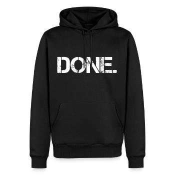 Done Motivation Gym - Männer Premium Bio Hoodie - Schwarz - Vorne - Nico (187cm)