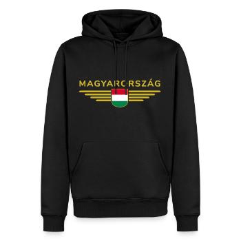 Ungarn Fan, Outfit T Shirt Design - Männer Premium Bio Hoodie - Schwarz - Vorne - Nico (187cm)