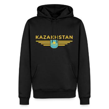 Kazakhstan Design – Steppe and Tradition - Men’s Premium Organic Hoodie - black - Front - Nico (187cm)