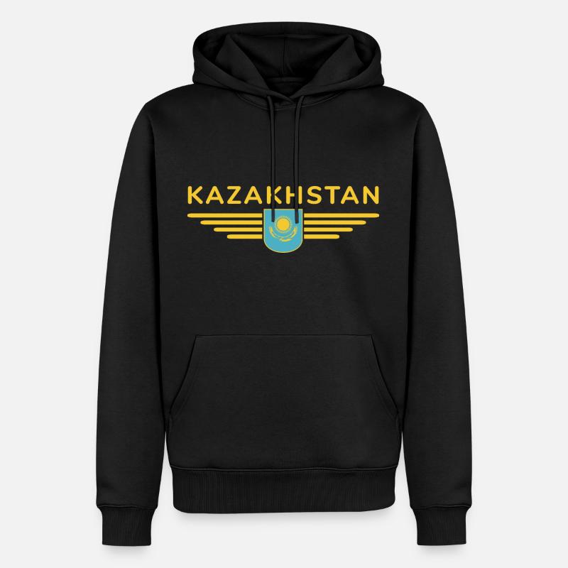 Kasachstan Design – Steppe und Tradition - Männer Premium Bio Hoodie - Schwarz
