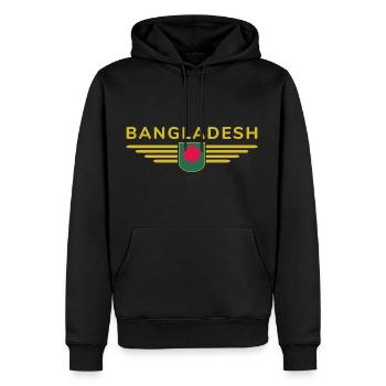 Bangladesh Design – Fierté et culture - Sweat à capuche Premium bio Homme - noir - Devant - Nico (187cm)